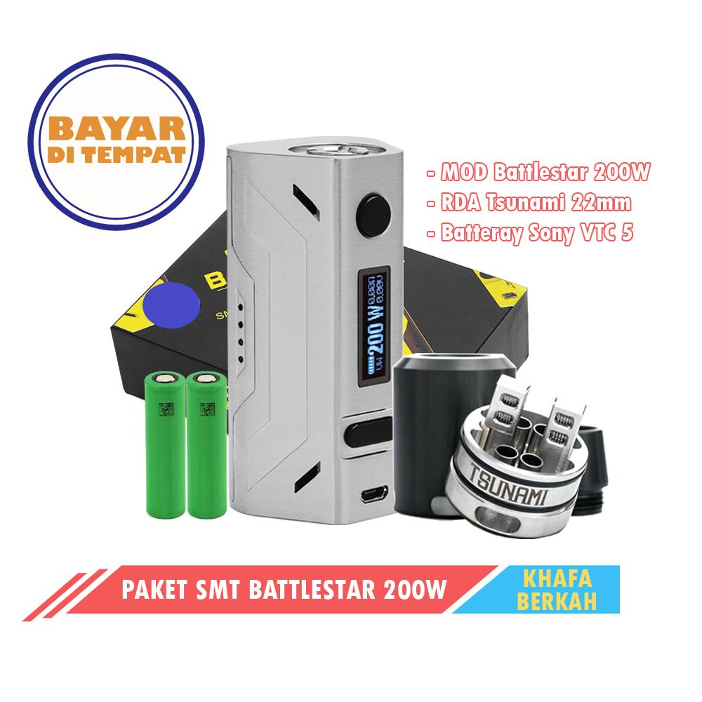 Vapor Smoant Battlestar 200W TC MOD Rokok Electrik Vaporize Bonus - RDA Tsunami + Battery Sony 2pcs Vapor Smoant Battlestar 200W TC MOD Rokok Electrik Vaporize Bonus - RDA Tsunami + Battery Sony 2pcs