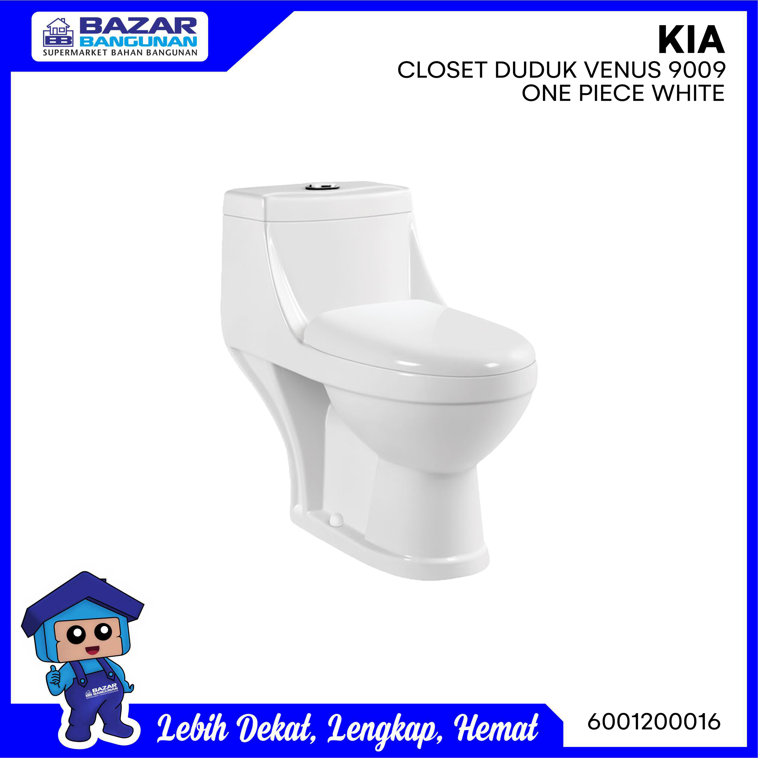 CLOSET / KLOSET / TOILET DUDUK KIA KW1 VENUS 9009 ONE PIECE WHITE ...