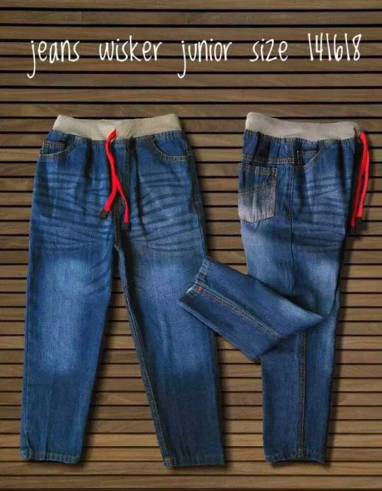 Alanis-Celana jeans panjang wisker/Jeans panjang anak laki-laki
