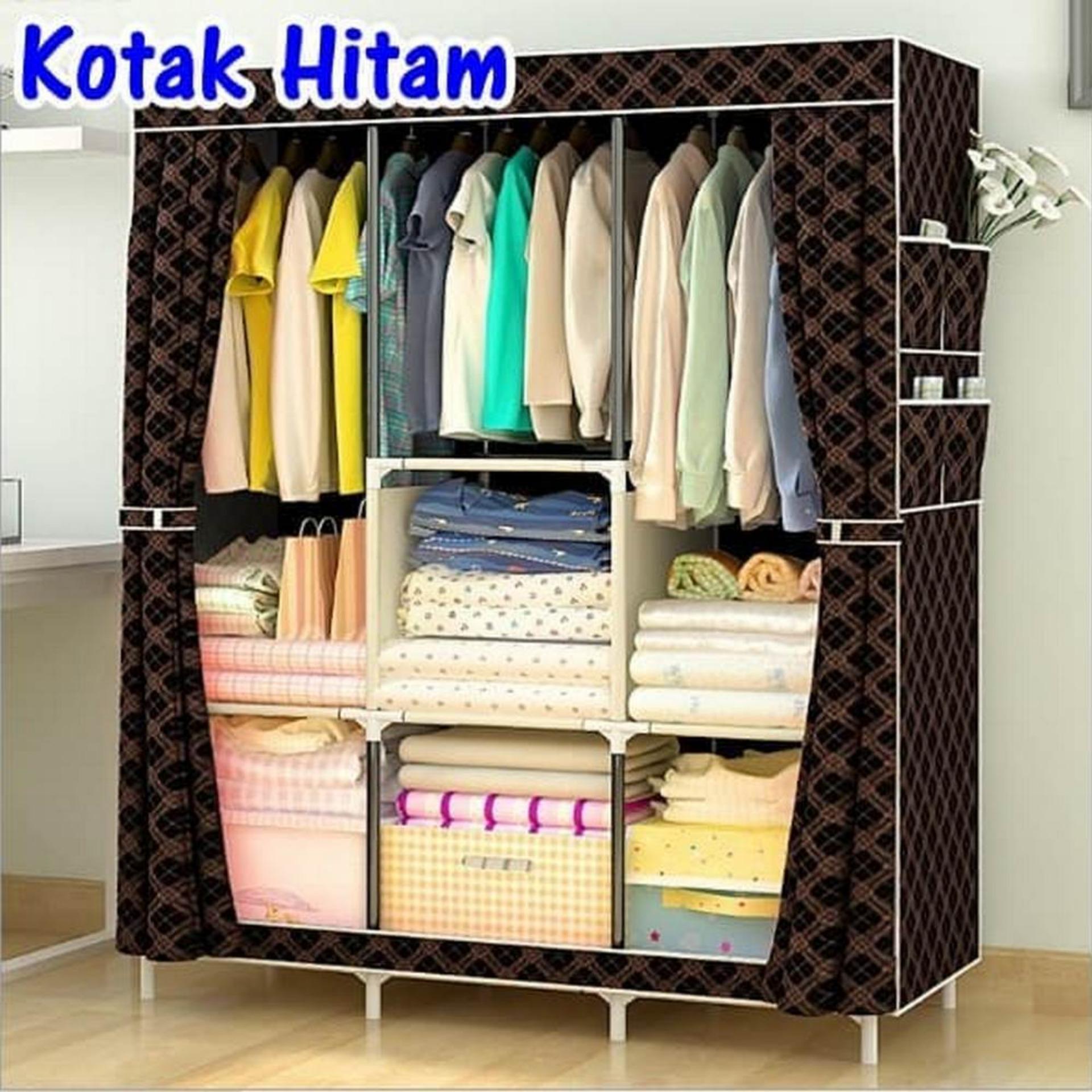 Lemari plastik Lemari pakaian Lemari portable Lemari baju Lemari pakaian plastik
Lemari baju anak bayi Lemari container Rak lemari GY-05 Kotak Hitam 3 kolom