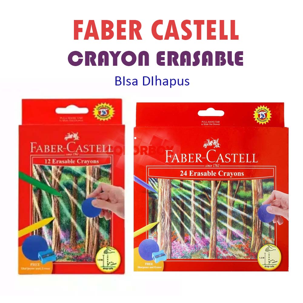 Faber Castell Crayon 12 / 24 Warna Crayon Erasable Krayon Bisa Di Hapus ...