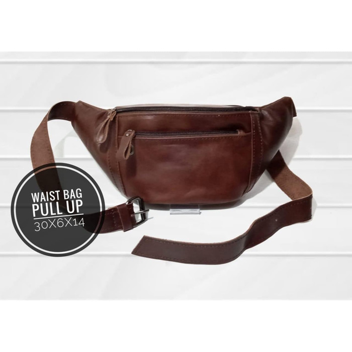 Tas Selempang Pria Kulit Sapi Asli Garut Waist Bag Lazada Indonesia