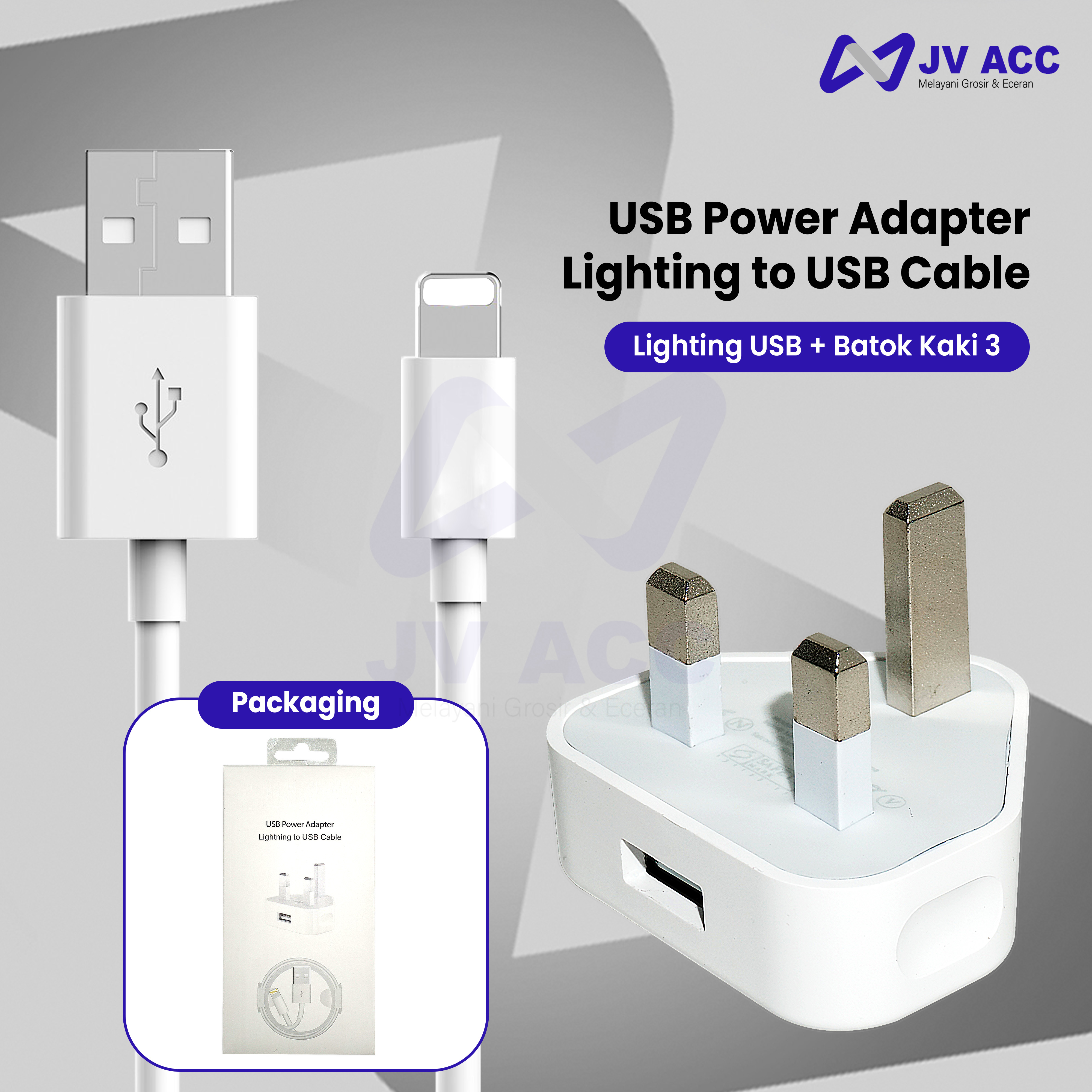 CHARGER CASAN 5W KAKI 1A 1SET FOR IPHONE 5/6/7/8 PLUS