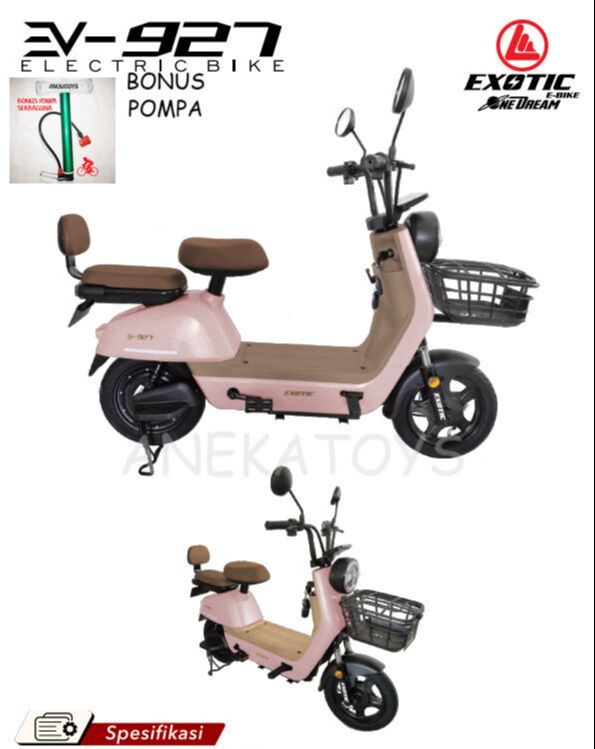 BONUS POMPA) Sepeda Listrik Exotic EV927 Remaja Dewasa SLA 48V12Ah