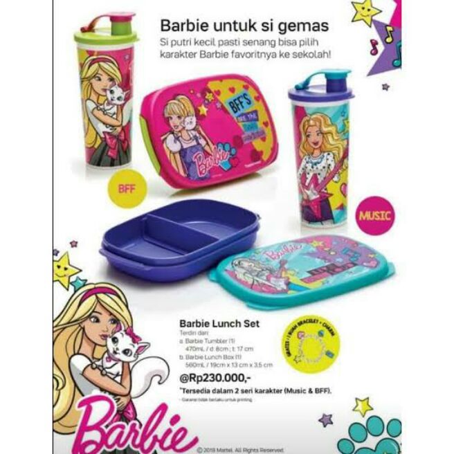 tupperware barbie lunch box