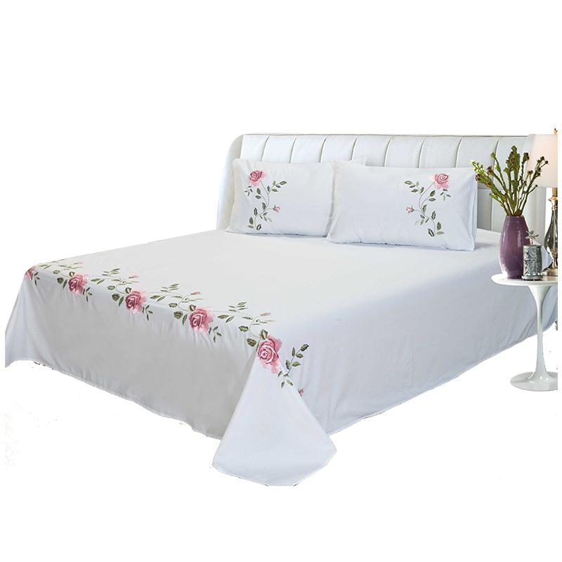 Pure Cotton Solid Color Rose Bedding Sheet