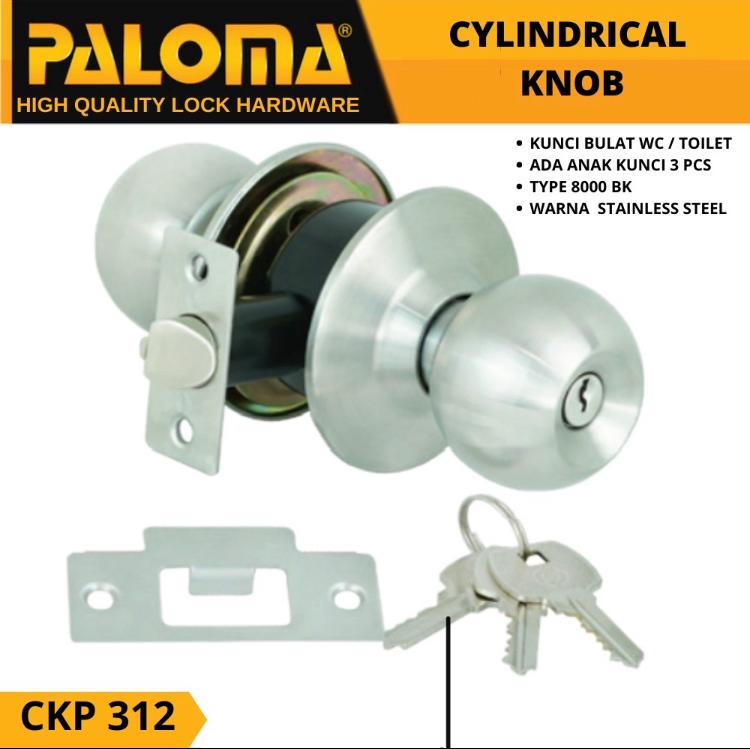 Kunci Bulat Cylinder Knob Kamar Mandi Paloma CKP 312 Kunci Bulat Cylinder Knob Kamar Mandi Paloma CKP 312