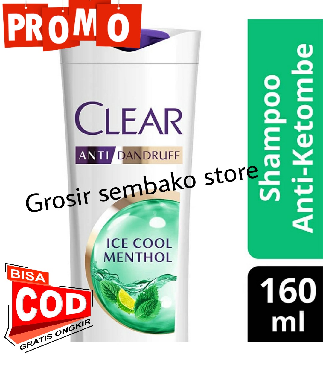 CLEAR Shampoo Anti Ketombe Ice cool Menthol 160ml-sampo anti ketombe