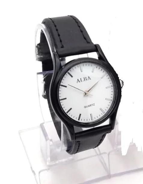 jan tangan wanita alba kulit japan.jam tangan cewek alba kulit japan bulat besar