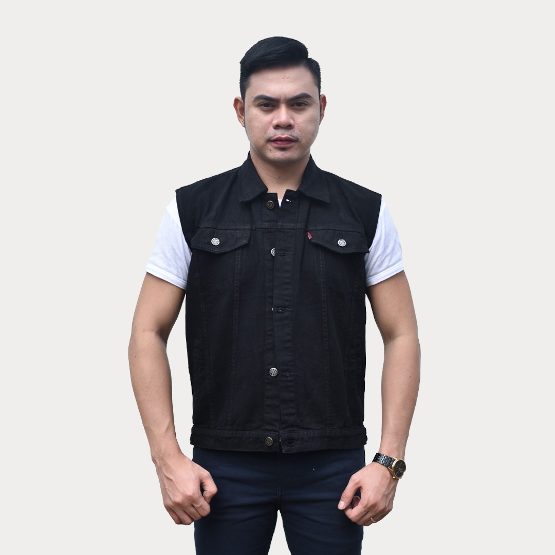 black denim vest mens