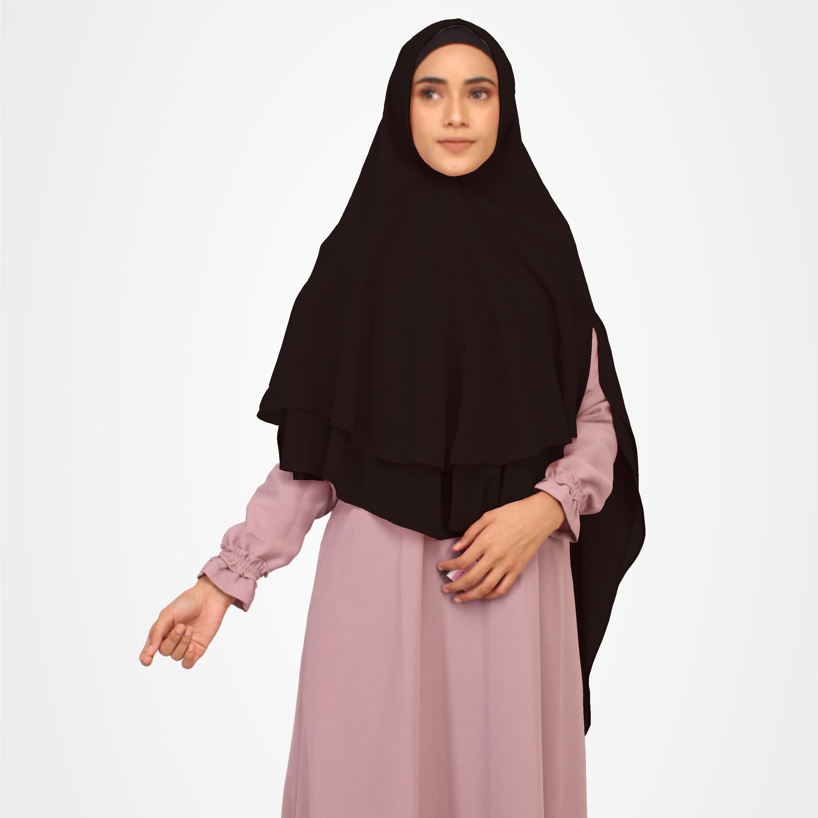 RARA KHIMAR HITAM HIJAB SYAR'I JILBAB SYARI PANJANG KERUDUNG INSTAN - HIJAB MENGERTI KAMU