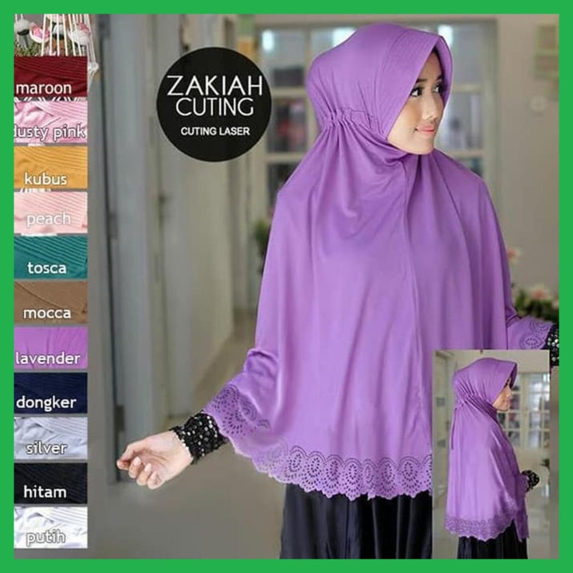 Hijab Khimar Bergo Serut Syari Zakiah Jilbab Syar'i Jersey With Soft Pet