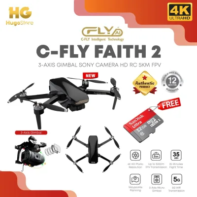 C-Fly Faith 2 3KM FPV with 3-Axis Gimbal 4K 30fps Camera 35mins Flight