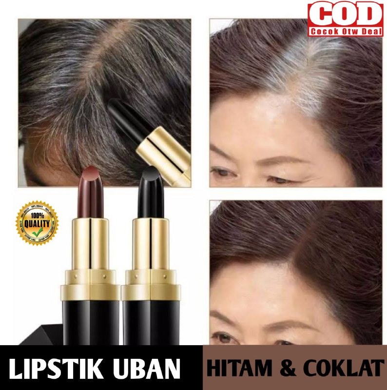 Cat Rambut / Penutup Uban Praktis Instan Hair Dye Pen Lipstik Cat