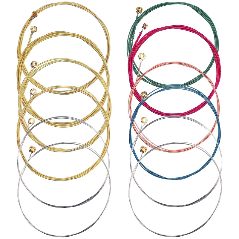 3 Sets Guitar Strings Replacement Steel String for Acoustic Guitar (1 Brass Set, 1 Copper Set and 1 Multicolor Set) Malaysia