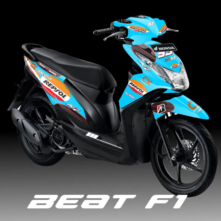 Decal Stiker Full Body Honda Beat F1 Desain Motif Repsol Lazada Indonesia