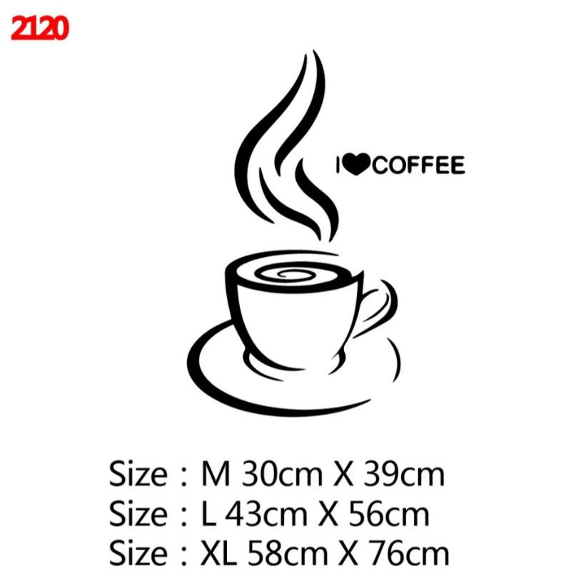 STIKER DINDING CAFE COFFEE WALL STICKER STICKER DINDING STIKER CUSTOM