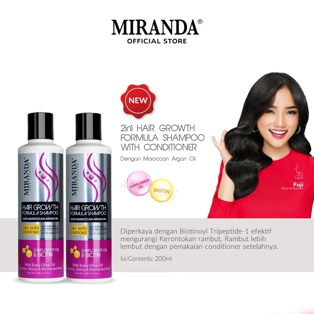Miranda Hair Growth Biotin Shampoo (Perawatan Rambut Rontok) Collagen ...