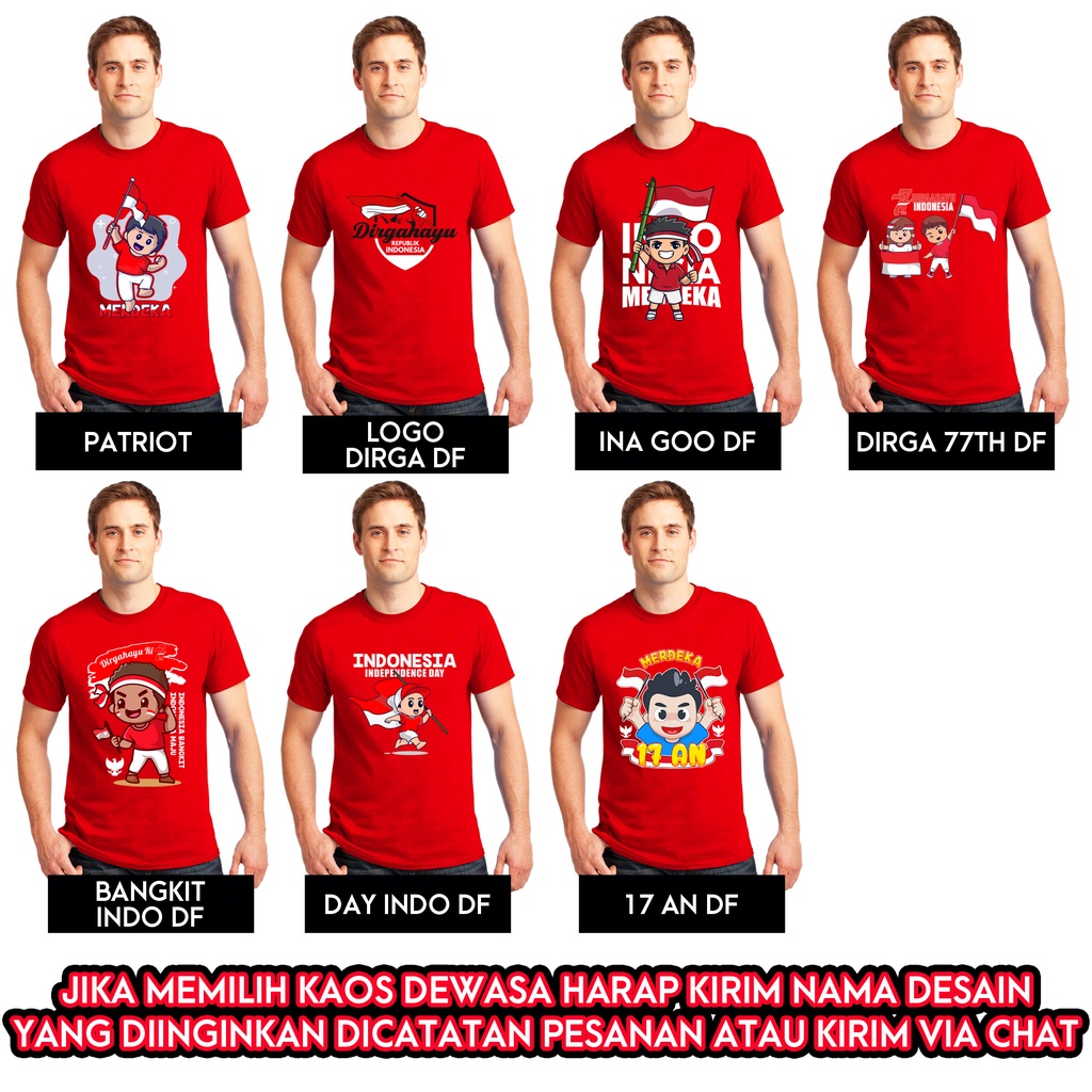 Kaos Couple 17 Agustusan Anak & Dewasa Kemerdekaan Indonesia Kaos