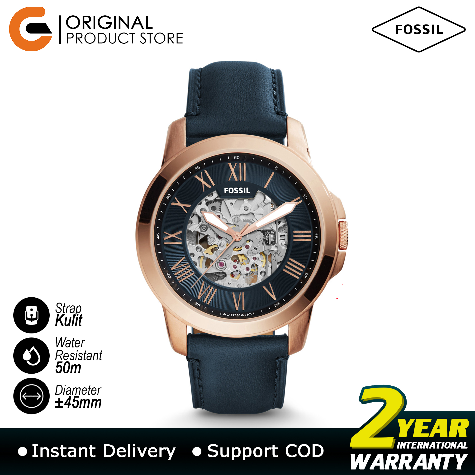 Jam tangan pria automatic fossil Grant 