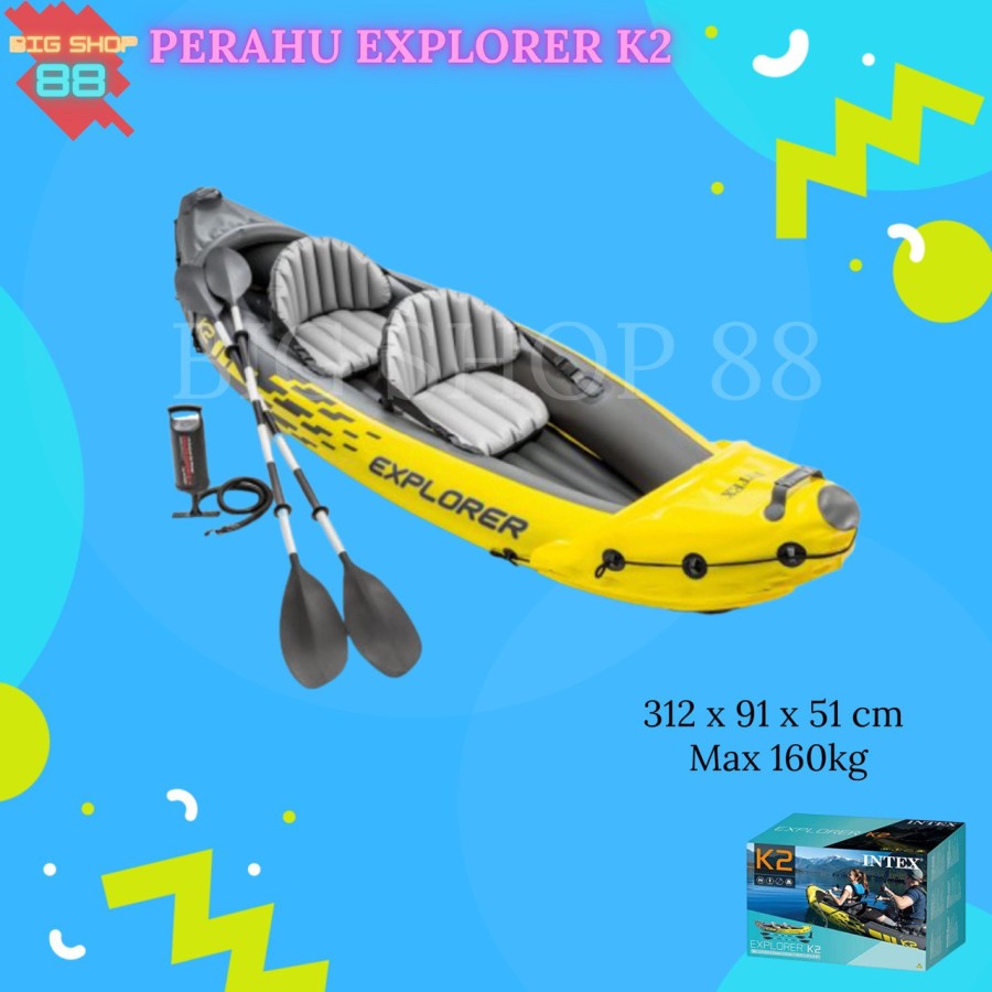 INTEX PERAHU KARET KAYAK KANO TIUP CHALLENGER K1 K2 EXPLORER K2 KAPAL
