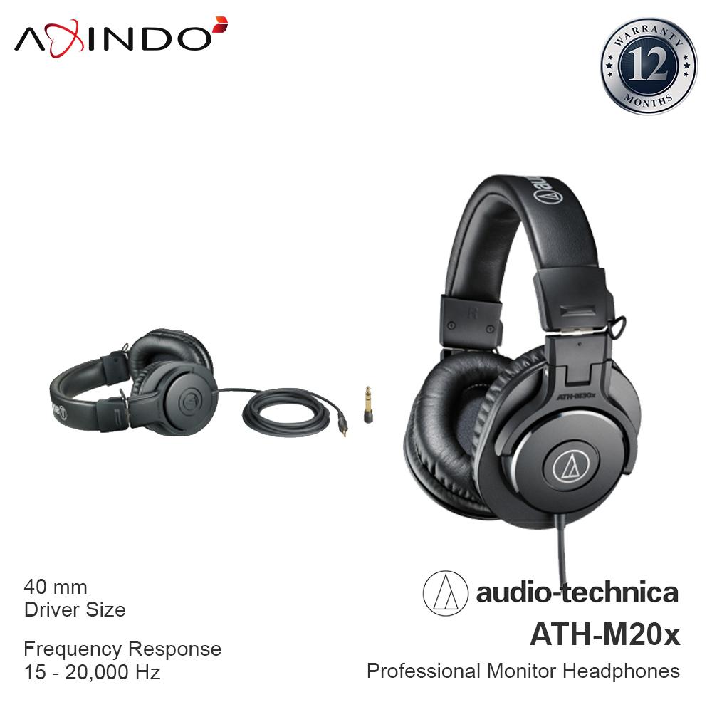 Audio Technica ATH-M20X Professional Studio Monitor Headphones - Black |  Lazada Indonesia