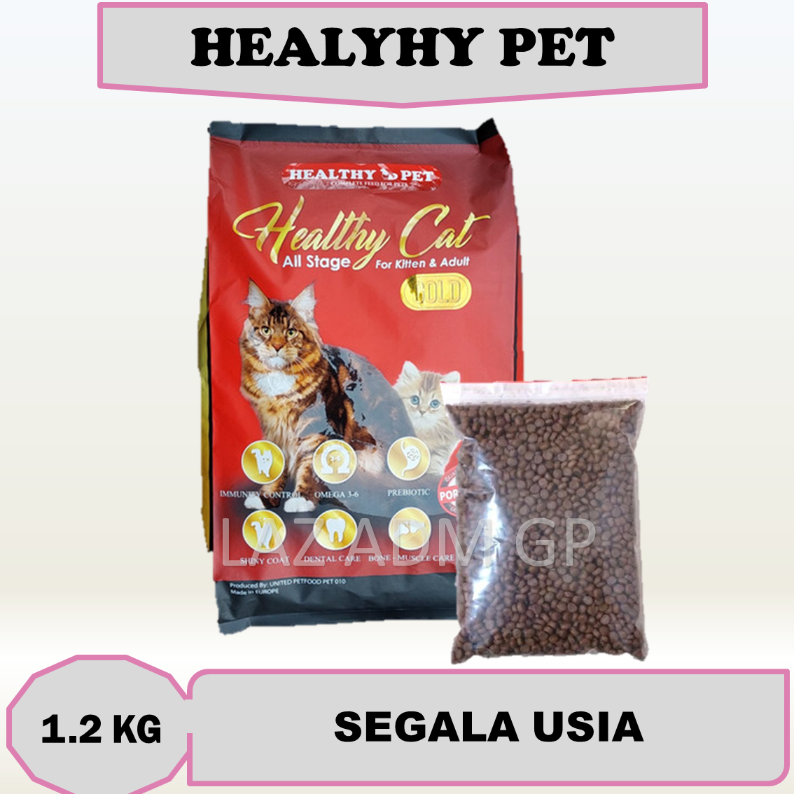 Makanan Kucing Healthy pet Kemasan 1 kg all stages healthypet segala