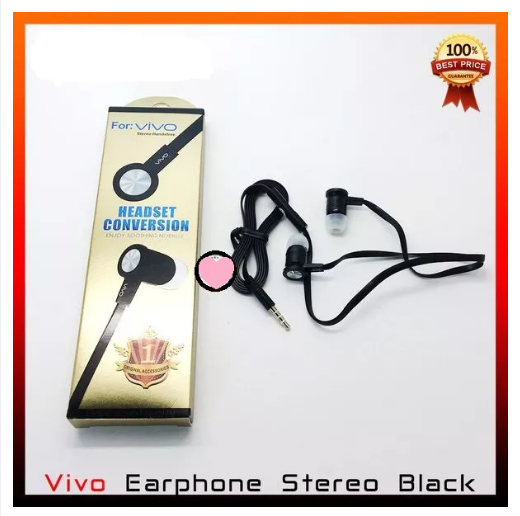 HANDSFREE HEADSET VIVO STEREO EARPHONE HF EXTRA BASS VIVO Lazada