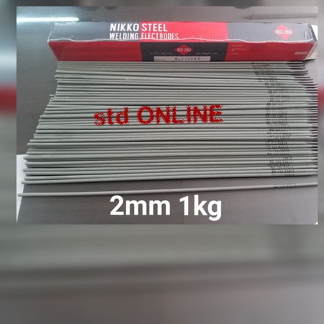 Kawat Las 100 BATANG 1kg RD 260 2MM NIKKO STEEL WELDING ELEKTRODA ...