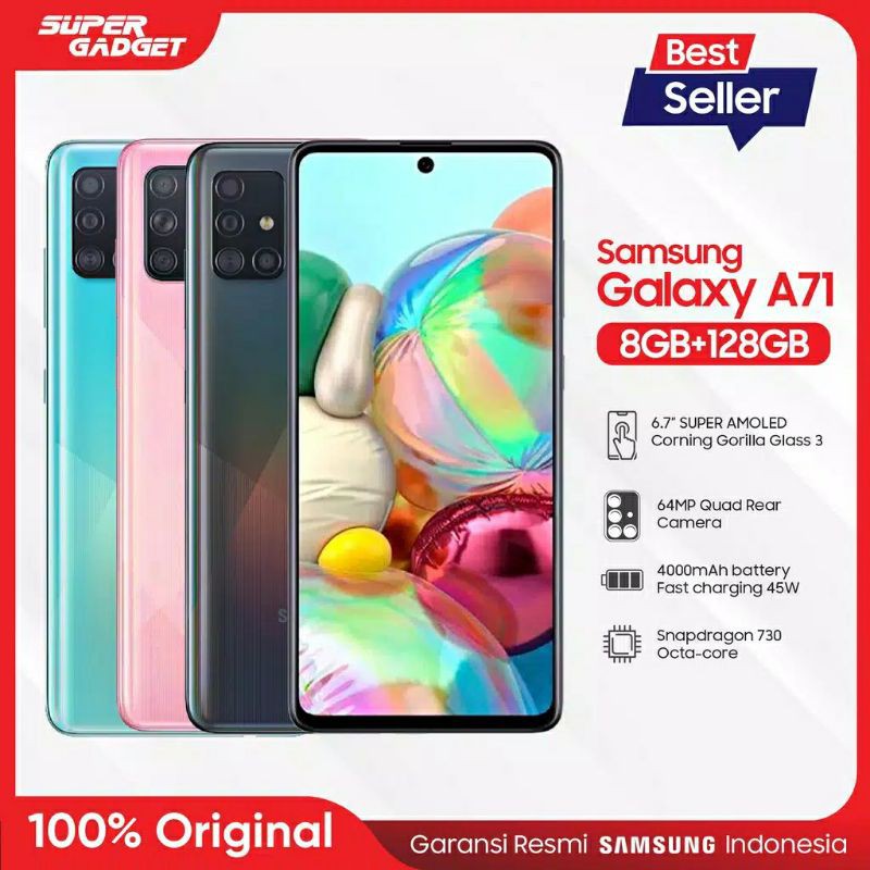 Samsung Galaxy A71 8/128 GB Garansi Resmi SEIN New Baru Segel