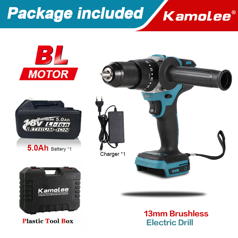 Kamolee Tool 520N M 13mm 20 3 Torsi Brushless Impact Bor Listrik 3 In 1 Obeng Listrik Bor Palu