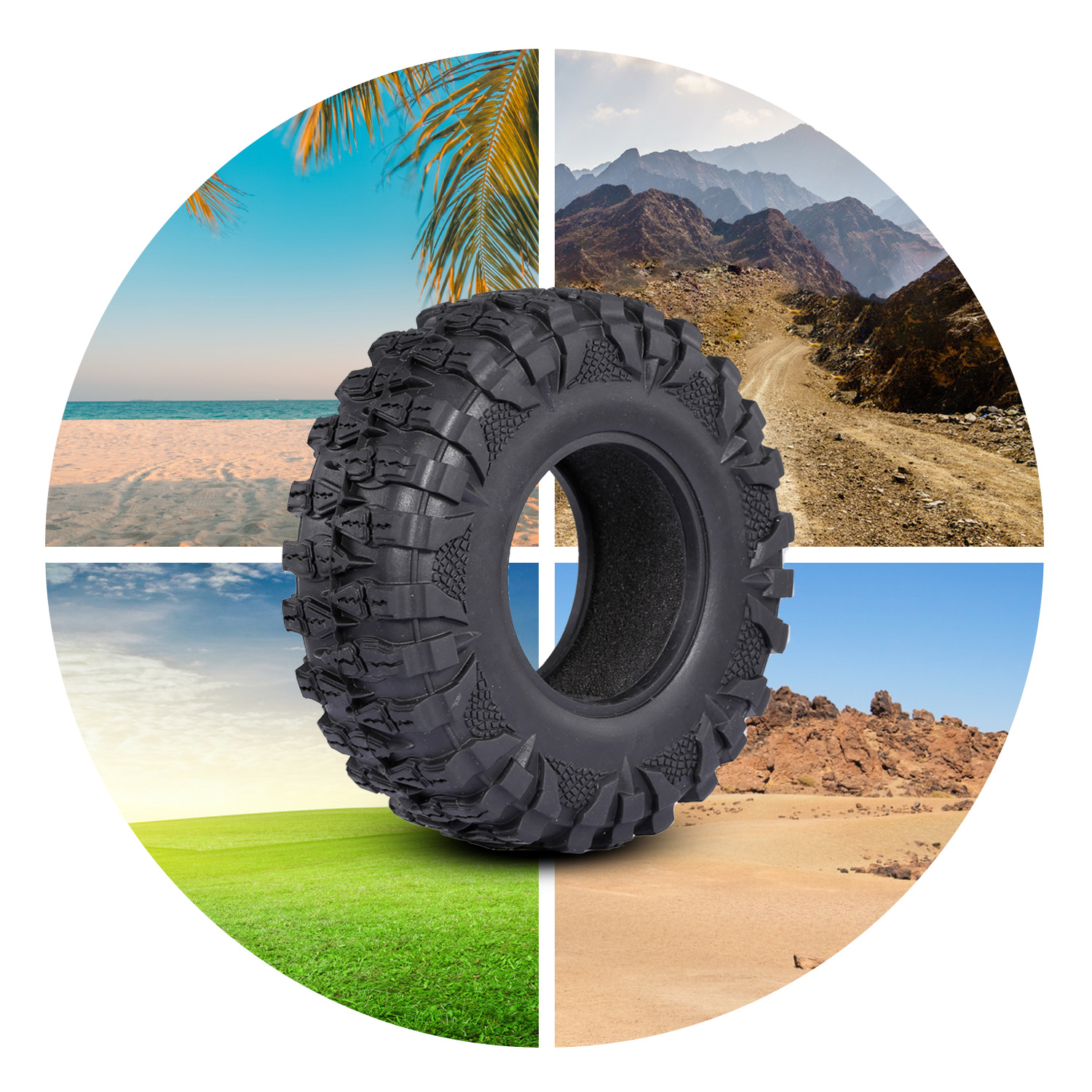 Axle Rccrawler Tires 4PCS 2.2IN Crawler RC Tires Ultra Soft Rock Crawler Tires for 1/10 rc ...