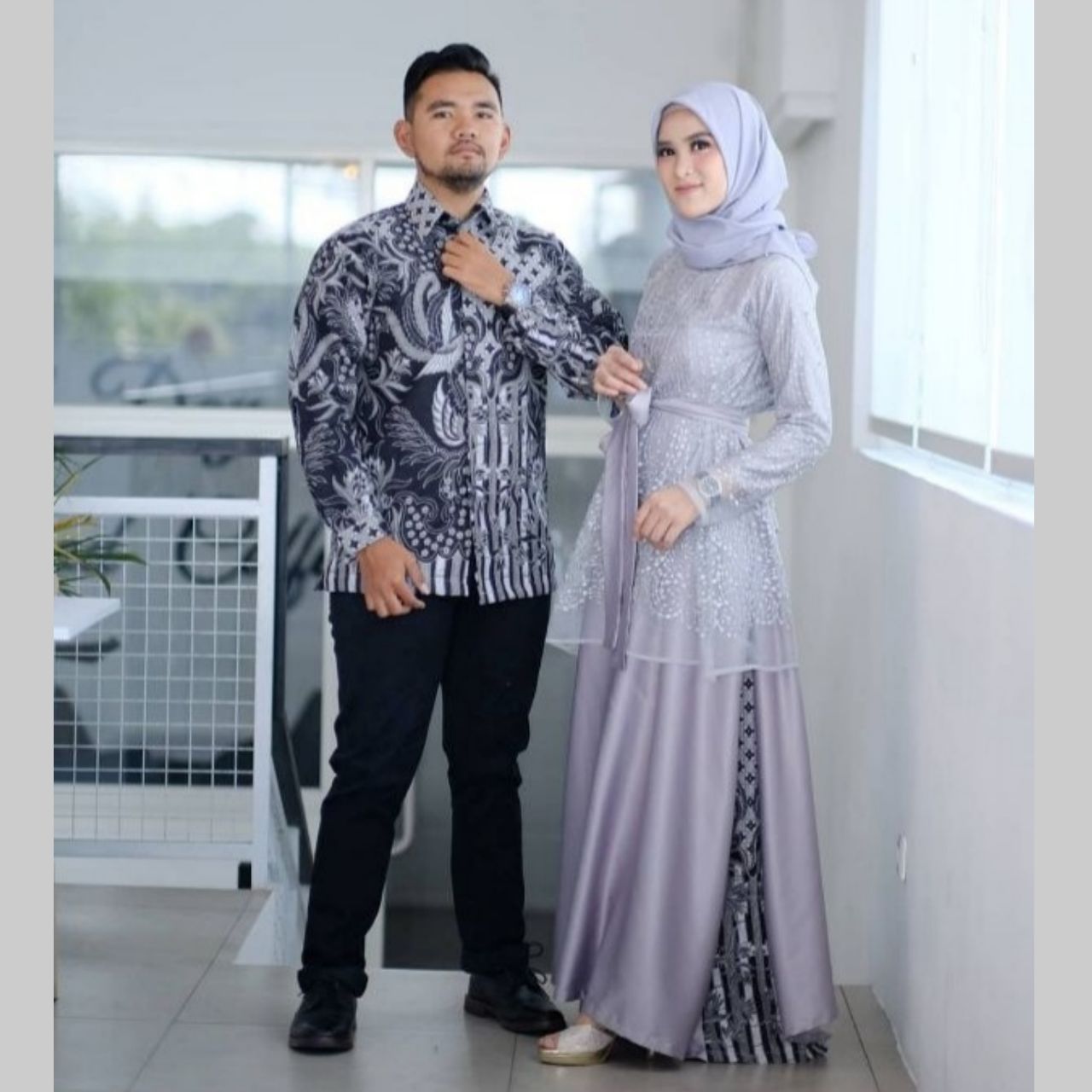 Couple Gamis Pesta Zahra Kemeja Lengan Panjang Couple Gamis Batik Modern Terbaru Baju Muslim Modern Gamis Pesta Brokat Batik Couple Lazada Indonesia