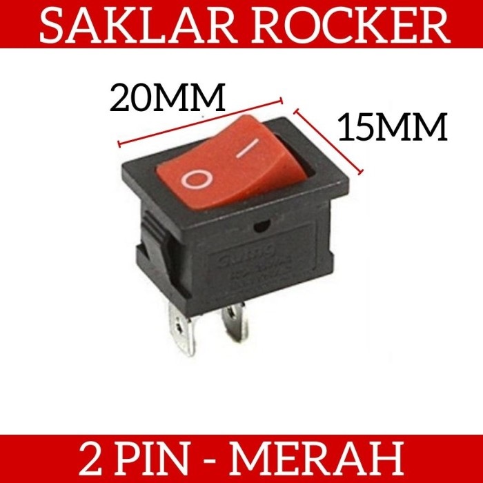 Tombol Switch Saklar On Off Roker ~o~ Rocker Kecil Mini 2 Kaki 2 Pin ...