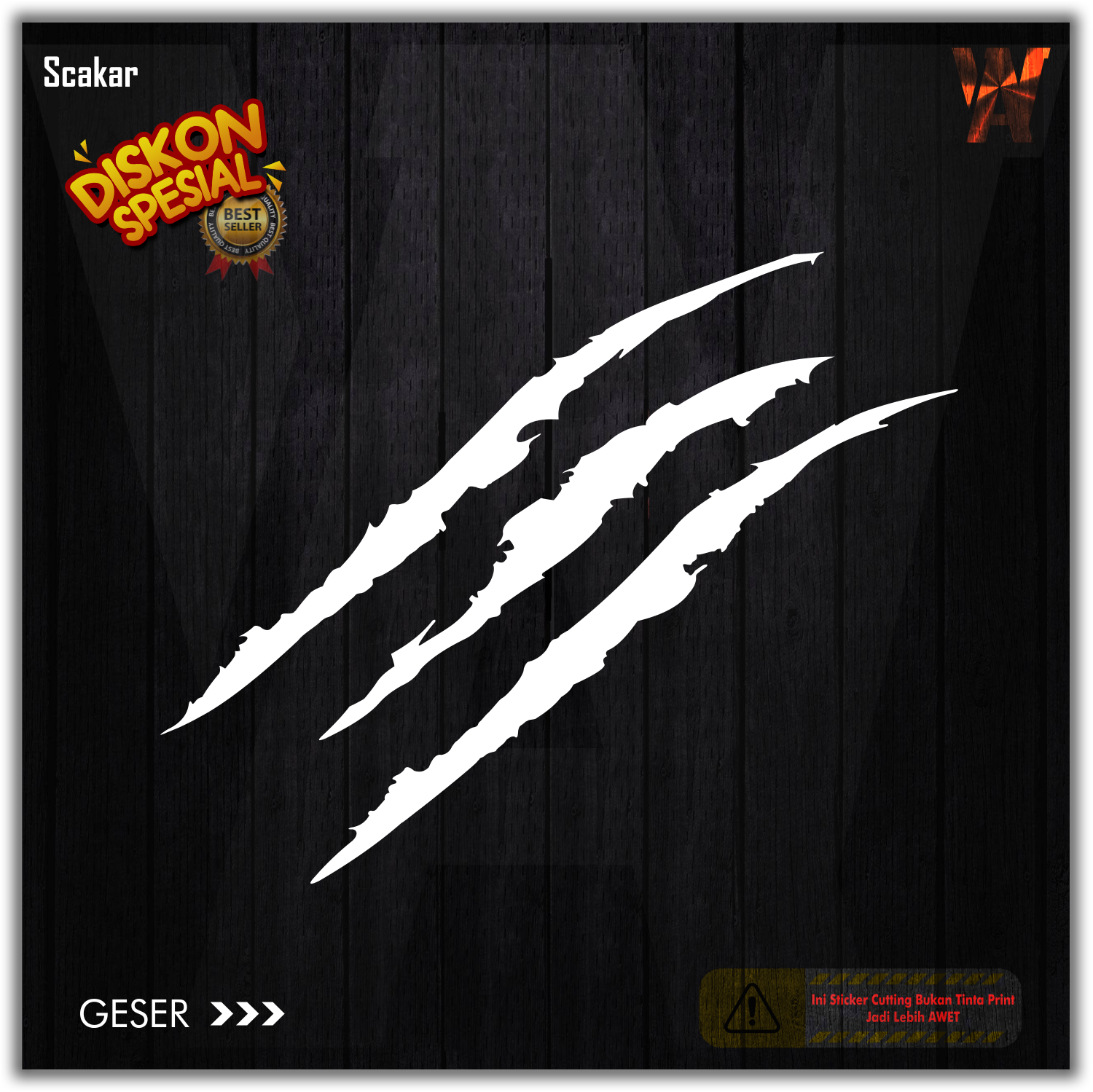 Stiker Cakar Monster Untuk Mobil atau Motor Vario Beat Scoopy Nmax Pcx ...