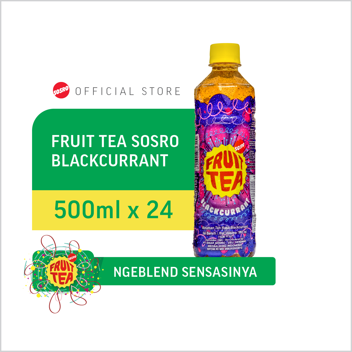 Fruit Tea Sosro Blackcurrant pet 500 ml isi 12 Pcs | Lazada Indonesia