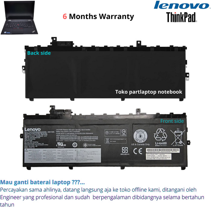 Hoog Kwaliteit Lenovo ThinkPad X1 CARBON GEN 8-20U9002YUS Laptop Accu