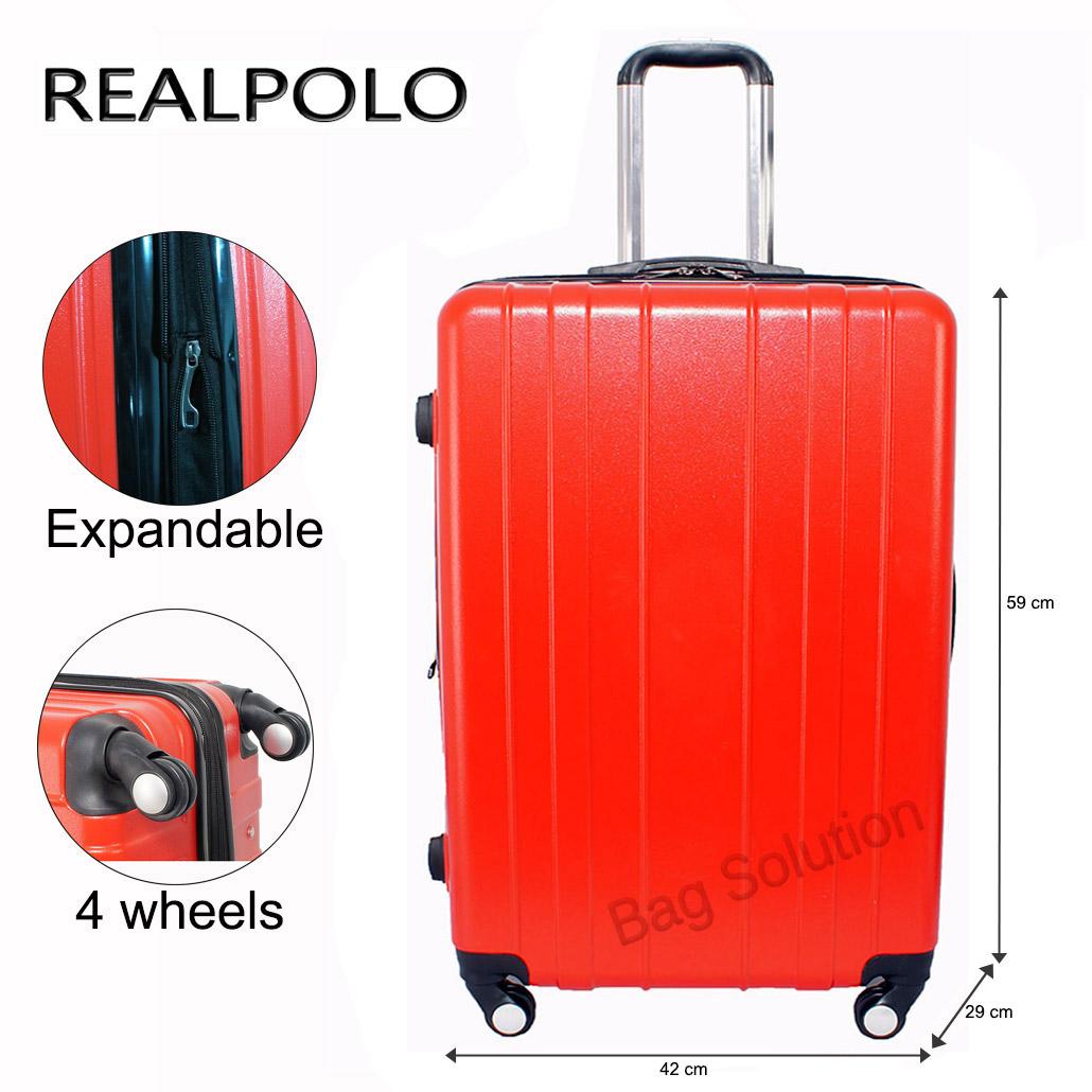 Real Polo Tas Koper Hardcase Fiber ABS Expandable - 4 Roda Putar - GGAF Size 24 Inch