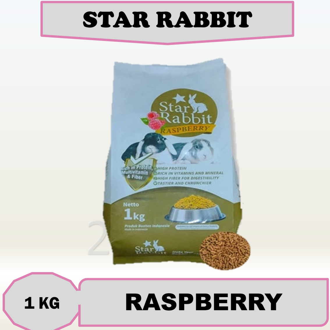 Makanan Kelinci STAR RABBIT kemasan 1 KG star rabbit alfafa star rabbit ...