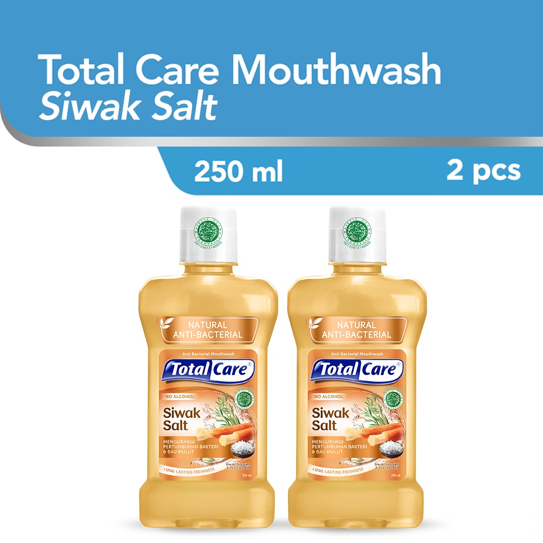 Total Care Mouthwash Siwak Salt 250ml (2pcs) Obat Kumur Antiseptik
