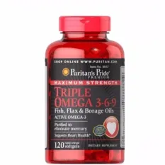 1 x Maximum Strength TRIPLE OMEGA Puritan's Pride USA /VAGANZA.