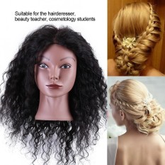 100% Rambut Manusia Asli Berlatih Kepala Rambut Hitam Cosmetology Doll dengan Meja Penjepit-Internasional