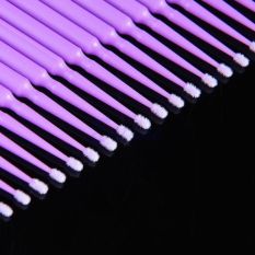 100 Pcs Ungu Bulu Mata Sekali Pakai Maskara Swab Sikat Mikro Makeup Tools-Intl