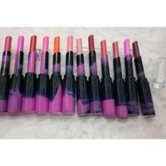 ( 12 PCS ) Hengfang Shine Make Up Color Lipstick Casing Hitam Ungu