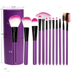 12 Pcs/set Makeup Brush Set. Alat Makeup untuk Pemula. Penuh Setof Kombinasi Eye Shadow Foundation Blush Bedak Paint (Ungu)-Intl