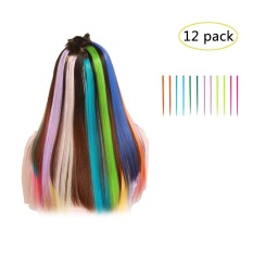 12Pcs Wig Strip Rambut Ekstensi 22