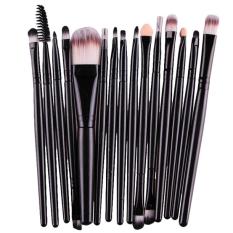 15 Pcs/sets Eye Shadow Foundation Alis Kuas Bibir Makeup Brushes Alat Hitam-Intl
