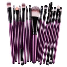 15 Pcs/sets Eye Shadow Foundation Alis Kuas Bibir Makeup Alat Sikat Ungu-Intl