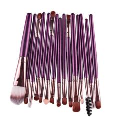 15 Pcs/sets Eye Shadow Foundation Alis Kuas Bibir Makeup Brushes Alat Ungu-Intl