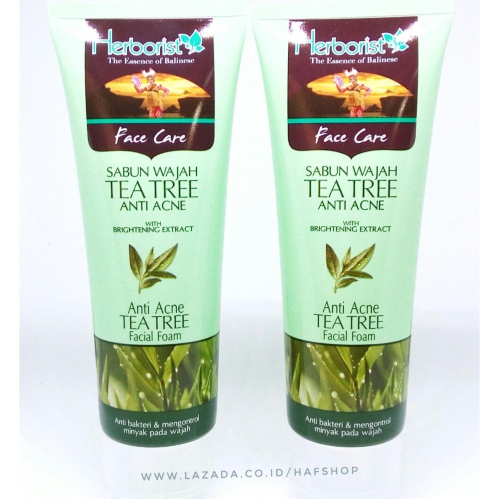 2 x Hafshop Herborist Facial Foam Sabun Wajah Tea Tree Anti Acne 80 gram